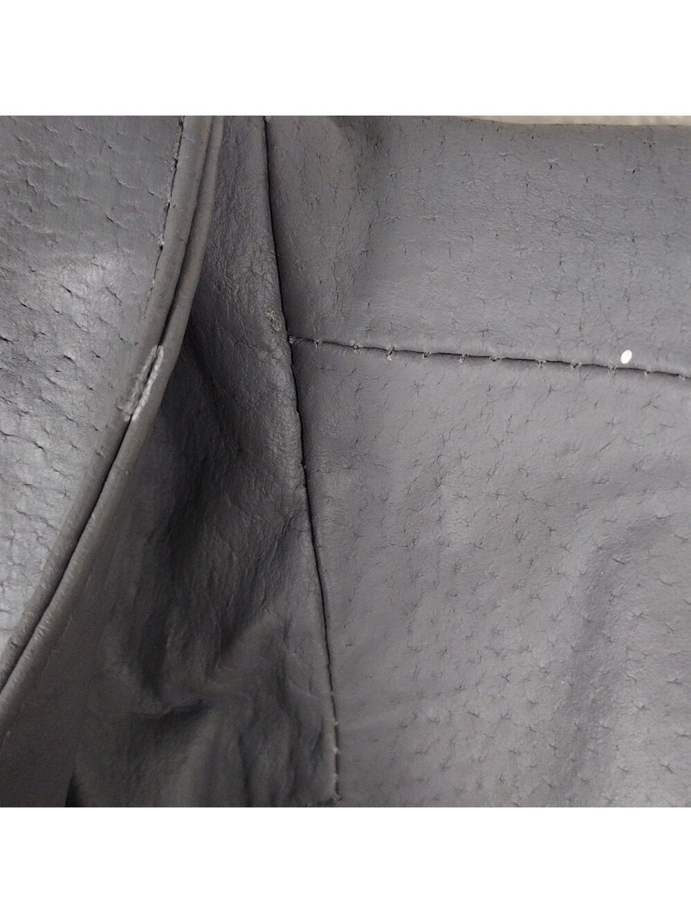 Chadwick's Grey Leather One Notched Collar Long Sleeve Button Front Blazer Coat - Picture 7 of 9